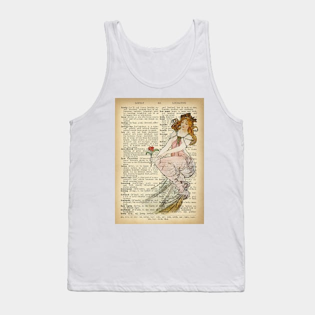 "Painting" in old book page - Mucha Tank Top by ritta1310